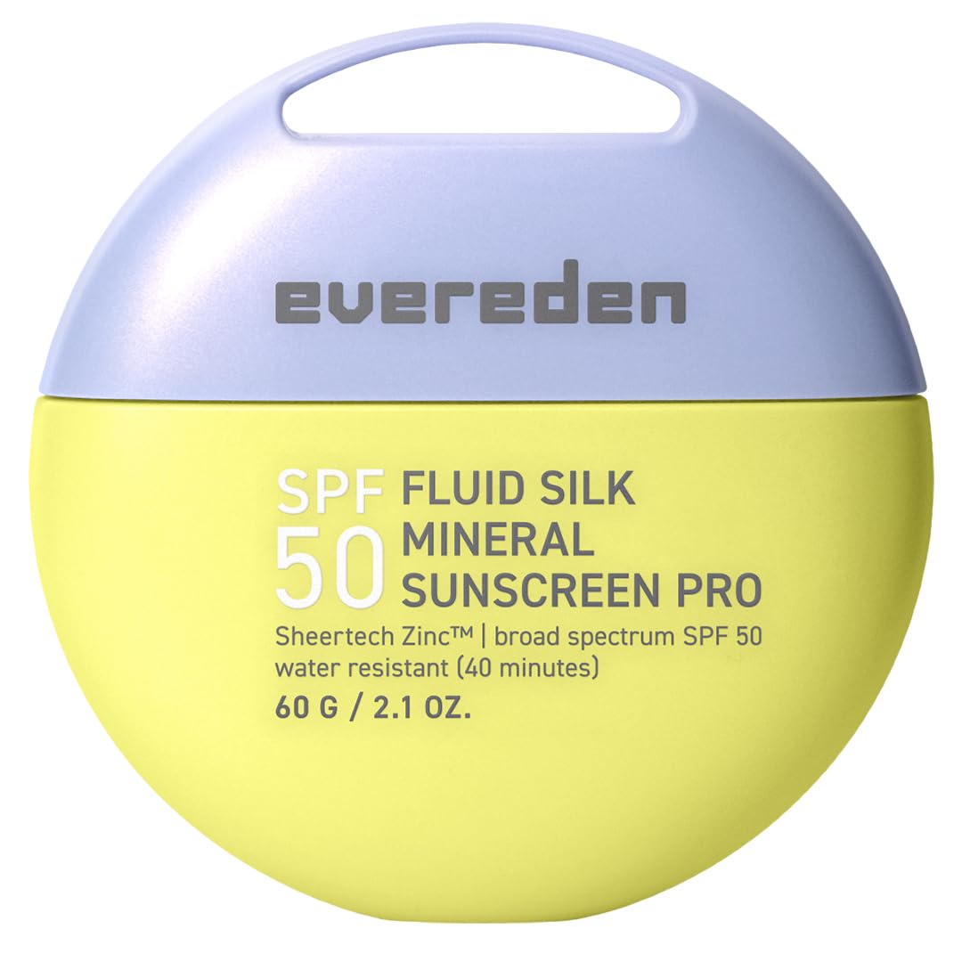 Evereden SPF50 Fluid Silk Mineral Kids Sunscreen: Clean Cooling Non-Nano UVA, UVB, & IR Protection for Sensitive Skin - Sheer, Lightweight, & Waterproof for Up to 40 Mins - Beach Day Toddler Sunscreen