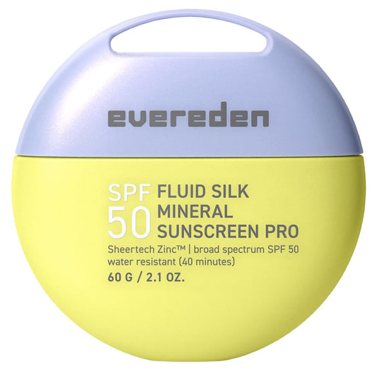 Evereden SPF50 Fluid Silk Mineral Kids Sunscreen: Clean Cooling Non-Nano UVA, UVB, & IR Protection for Sensitive Skin - Sheer, Lightweight, & Waterproof for Up to 40 Mins - Beach Day Toddler Sunscreen