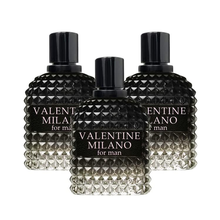 Perfume for Men Valentine Milano Eau de Toilette Natural Spray Men Cologne Masculine Scent 3.4 Fl Oz/100ML 3Pack