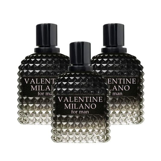 Perfume for Men Valentine Milano Eau de Toilette Natural Spray Men Cologne Masculine Scent 3.4 Fl Oz/100ML 3Pack