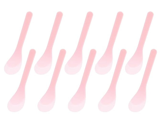 ONLYKXY 30pcs 5in Plastic Beauty Spoon Facial Cream Brush Makeup Scoop Mud Reusable Cosmetic Dig Scoop Spatula Mask Tip for Lotions Moisturizers Home Salon DIY Facemask Mixing Sampling (Pink)