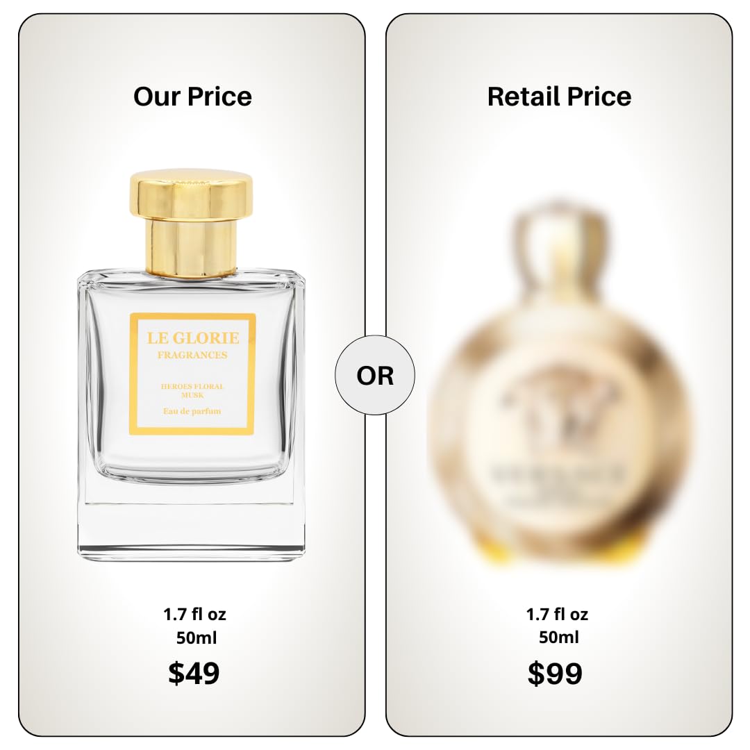 Inspired by V*rsace's Eros Pour Femme Eau de Parfum, Heroes Floral Musk EDP, Long Lasting 12-14 Hours Perfume Spray for Women, All Skin Types, Cruelty Free - 0.33 oz 10 ml