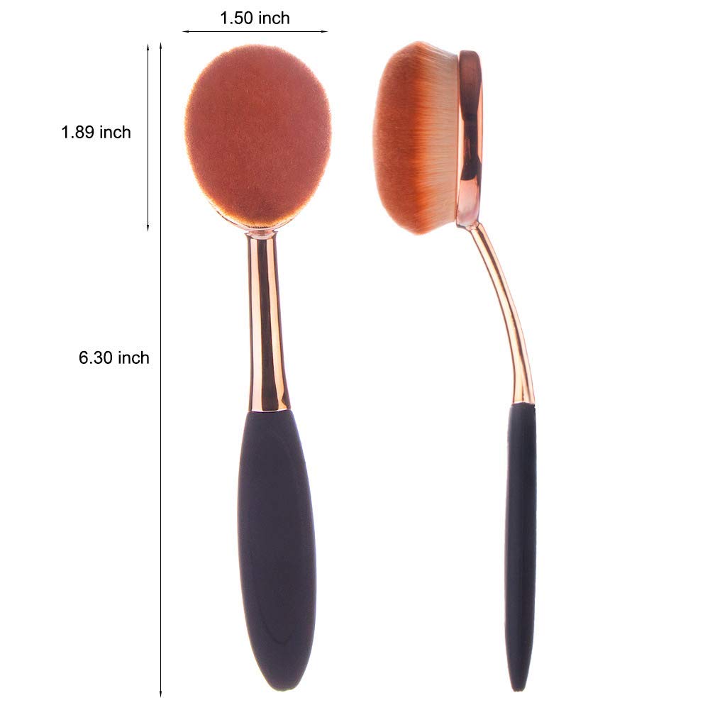 Yoseng Oval Foundation Brush Second Largest Toothbrush makeup brushes Fast Flawless Application Liquid Cream Powder Foundation(2pack)