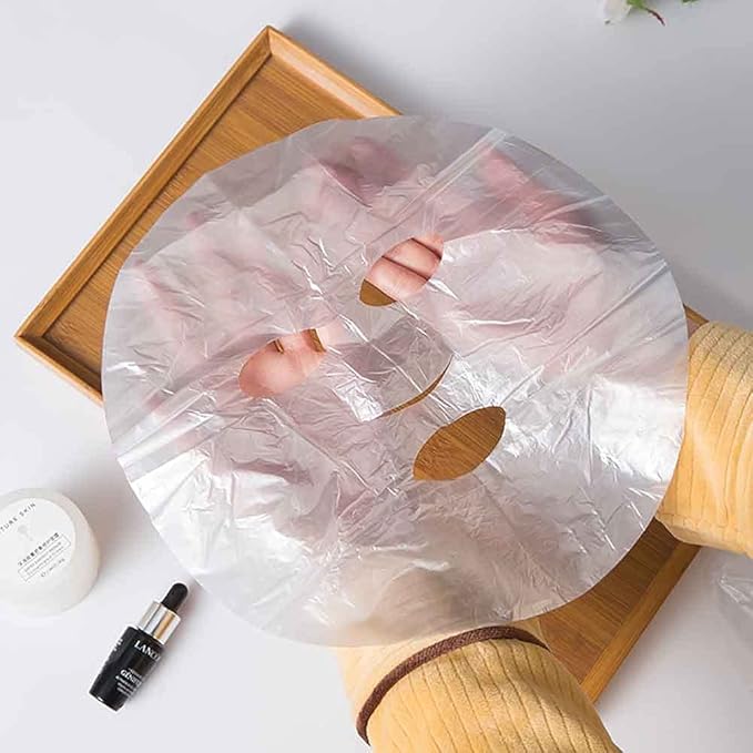 Facial Plastic Wrap,Disposable Plastic Mask, DIY Disposable Female Mask 100 Sheets,Lock In Water And Moisturize Persistently