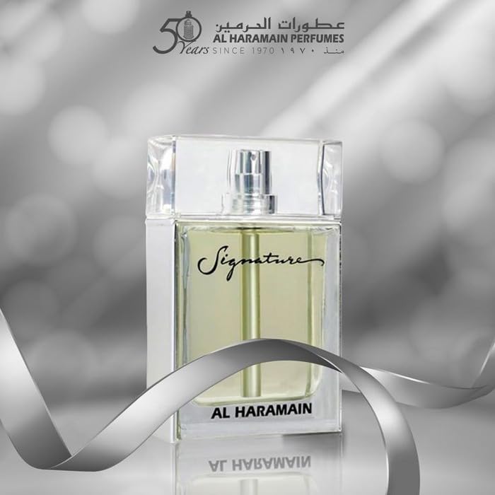 Al Haramain Signature for Unisex Arabian Perfume for Women & Men - Long Lasting Fragrance with Bergamot, Mandarin, Jasmine, Musk, Vanilla & Amber - Arabic Cologne - Eau de Parfum - 3.3 oz EDP Spray