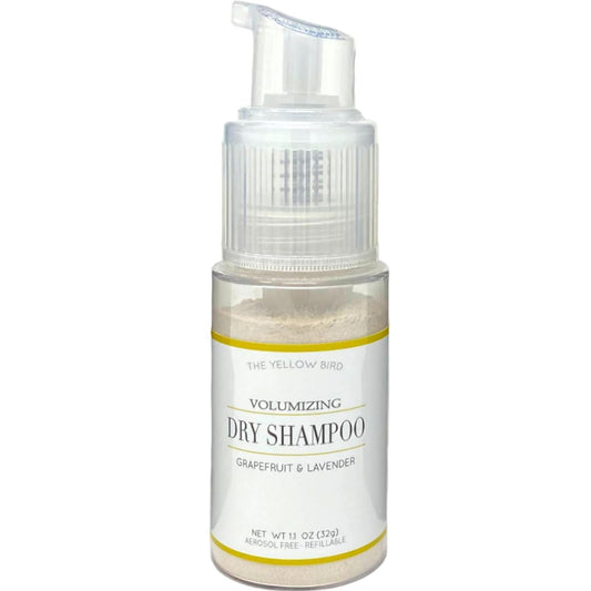 Yellow Bird All Natural Dry Shampoo Powder - Aerosol Free, Talc Free, Volumizing Powder Spray for Light & Dark Hair.