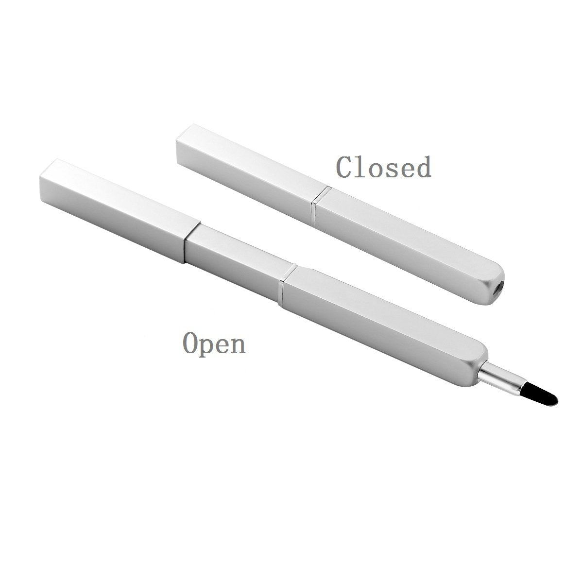 Exquisite Professional Lip Brush Applicators-Retractable Lipstick Brushes- Lipstick Gloss Makeup Brush Tool For Women and Girls (Silver)