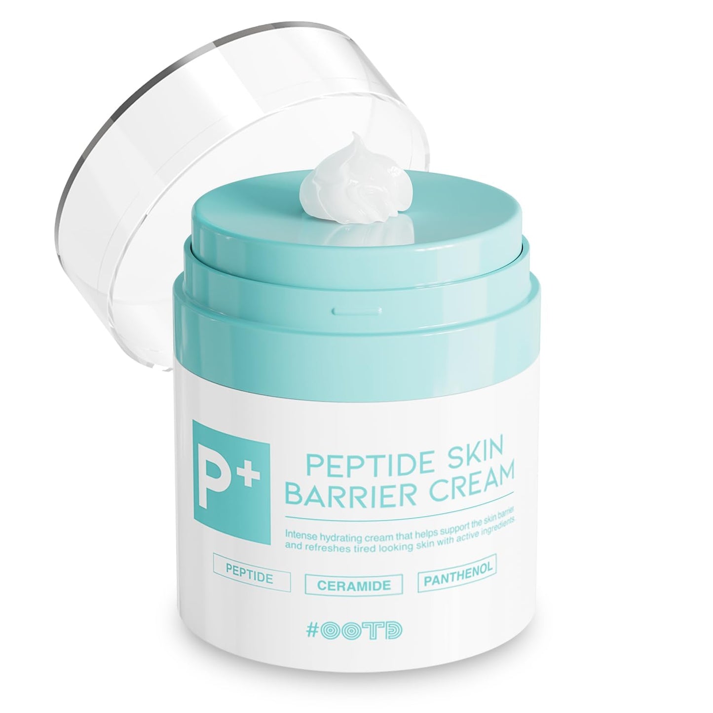 #OOTD Peptide Moisturizer Cream For Face, Dry Sensitive Skin Protection Barrier Cream For Aging Skin, Anti Aging, Hydrating, Peptide, Ceramide, Panthenol (1.69 FL.OZ)