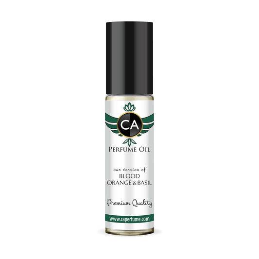 CA Perfume Impression of Blood Orange & Basil Unisex Fragrance Oil Citrus Aromatic Scent Long Lasting Perfumes for Women & Men Travel Size TSA Ready Mini Parfum Body Oil Roll-on 0.33 Fl Oz 10ml
