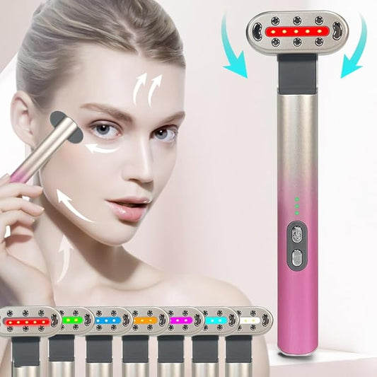 Radiant Renewal Skincare Wand, HD-15 Red-Light-Therapy- Face Wand for Face Eye Skincare Equipment with 7 Color, Facial Massager