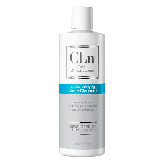 CLn® Acne Cleanser-The Only Cleanser with 0.5% Salicylic Acid Preserved with Sodium Hypochlorite for Clarifying Skin from Blackheads & Breakouts, Oil-Free & Fragrance-Free, 8 fl oz