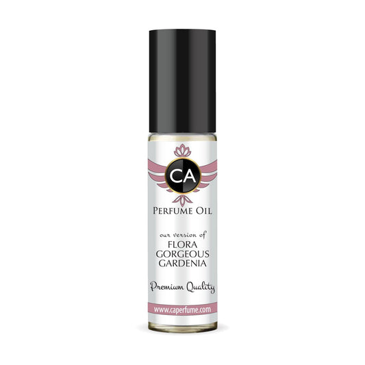 CA Perfume Impression of Flora Gorgeous Gardenia for Women Fragrance Oil Floral Fruity Scent Long Lasting Perfumes for Women Travel Size TSA Ready Mini Parfum Body Oil Roll-on 0.33 Fl Oz 10ml