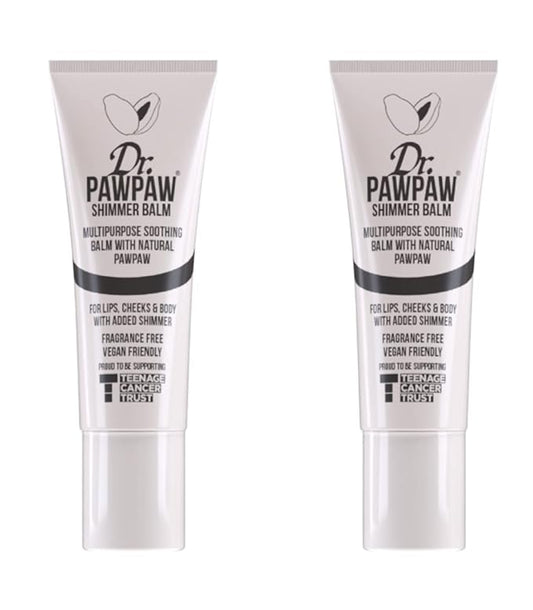 Shimmer Multipurpose Balm Set - Hydrating Balm with Pawpaw, Aloe, and Olive Oil - Lip Moisturizer, Buildable Glow for Lips - 2 pc