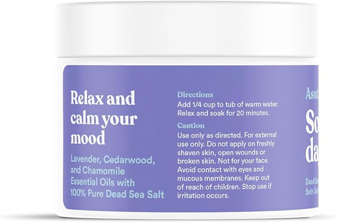 ASUTRA Dead Sea Bath Salts (Ultimate Relaxation), 16 oz - Soak in Rich & Vital Healing Minerals - Relax & Calm Your Mood with Lavender, Cedarwood, & Marjoram Essential Oils