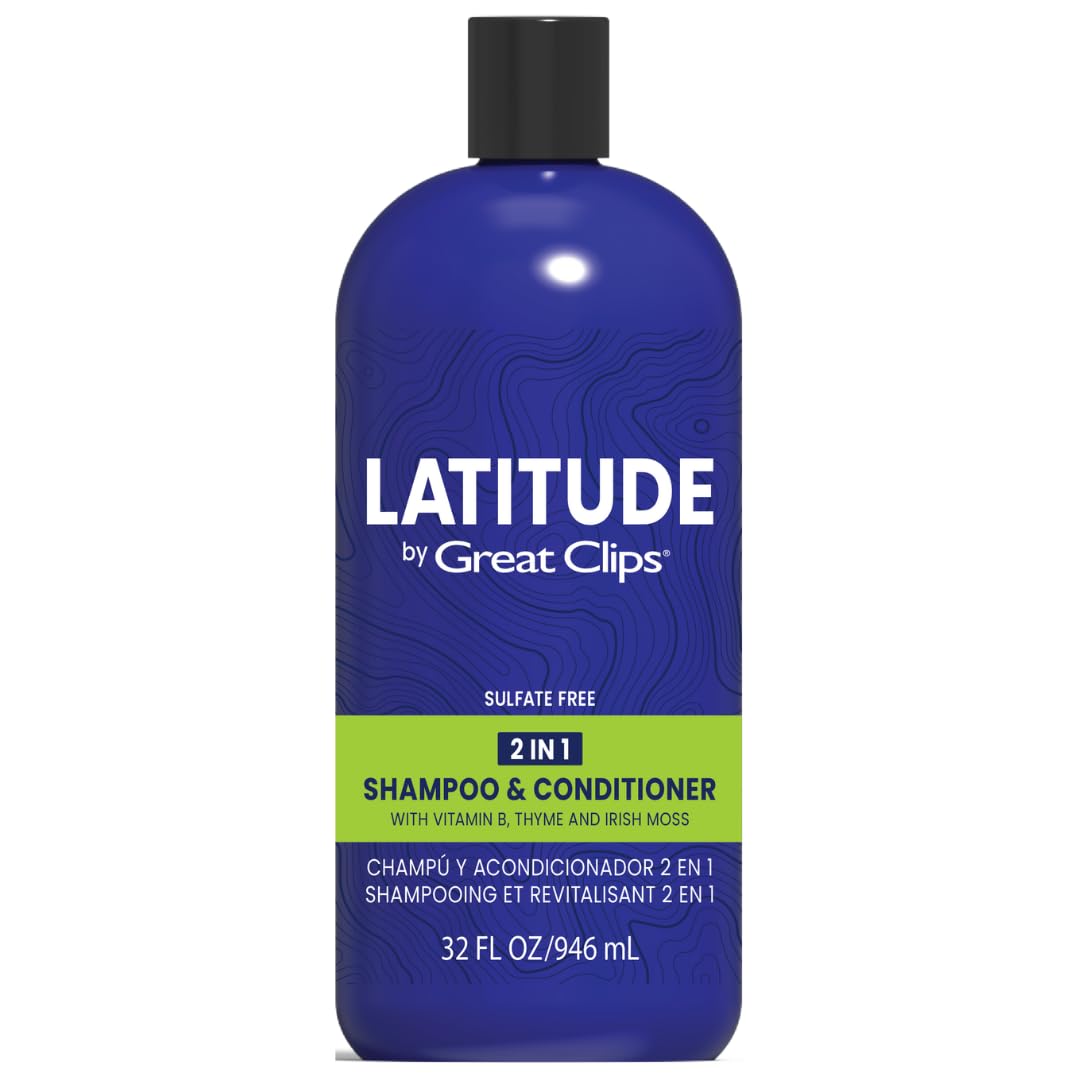 GREAT CLIPS LATITUDE 2-in-1 Shampoo + Conditioner | Daily Shampoo and Conditioner Set for Men | Promotes Full + Healthy Hair | 32oz