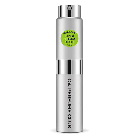 CA Perfume Impression of Tropical Cherimoya Cologne for Women and Men Floral Fruity Scent Long Lasting Unisex Fragrance Eau De Parfum Travel Size Refillable Atomizer Spray 0.27 Fl Oz 8ml