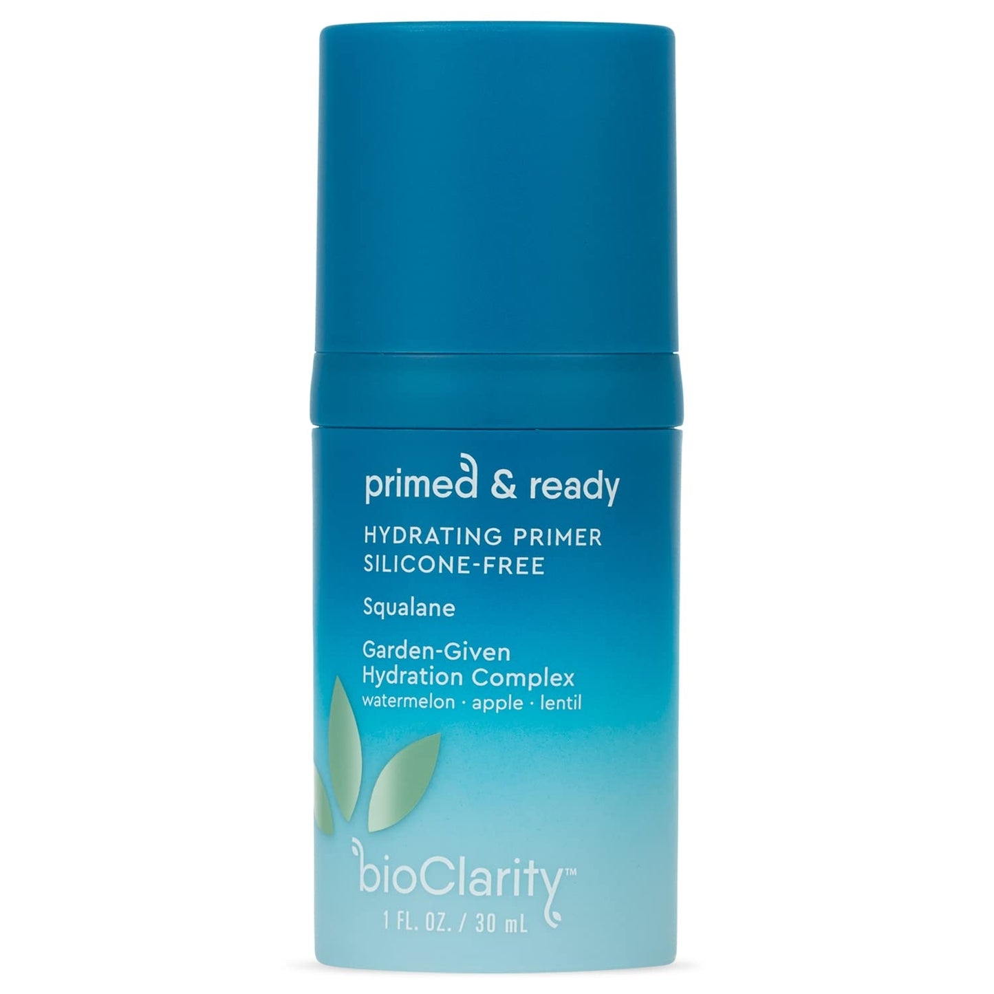 BioClarity Silicone-Free Moisturizing Primer, 100% Vegan, Non-Toxic, Doubles as Everyday Moisturizer, With Squalane, Vitamin E, Lentil & Watermelon, Lightweight Hydrating Formula, 1 fl. oz.