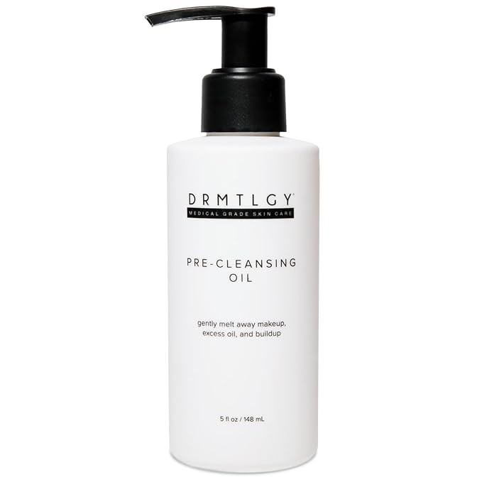 DRMTLGY Pre-Cleansing Oil - Makeup Remover Oil to be Paired with Facial Cleanser - Cleanser for Face - Melts Mascara, Makeup, & Preps for Cleansing, 5 fl oz