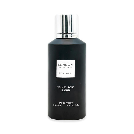 London Fragrances - Velvet Rose and Oud - Bergamot, Patchouli, Sandalwood Cologne for Men - Long Lasting Perfume for Men - 3.4 oz