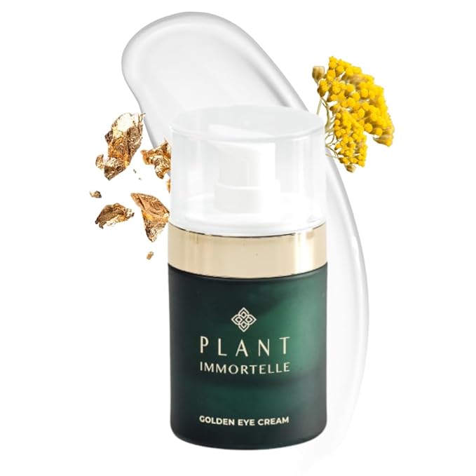 Golden Under Eye Cream - Hydrating Face Cream with Bakuchiol, Helichrysum Intensive Under Eye Renewal, Moisturizer Eye Cream Anti Aging Effect