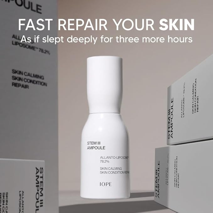 IOPE STEM III Face Serum - Anti-aging Facial Ampoule with Liposome & Niacinamide, Dermatologically Tested for Daily Hydrating and Firming, Fine Lines Wrinkle Care, Korean Skincare, 1.69 Fl Oz