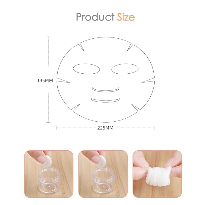 100PCS Compressed Facial Mask Disposable DIY Cosmetic Compressed Facial Mask Sheet Mask Paper Skin Care Wrapped Masks with Mask Bowl