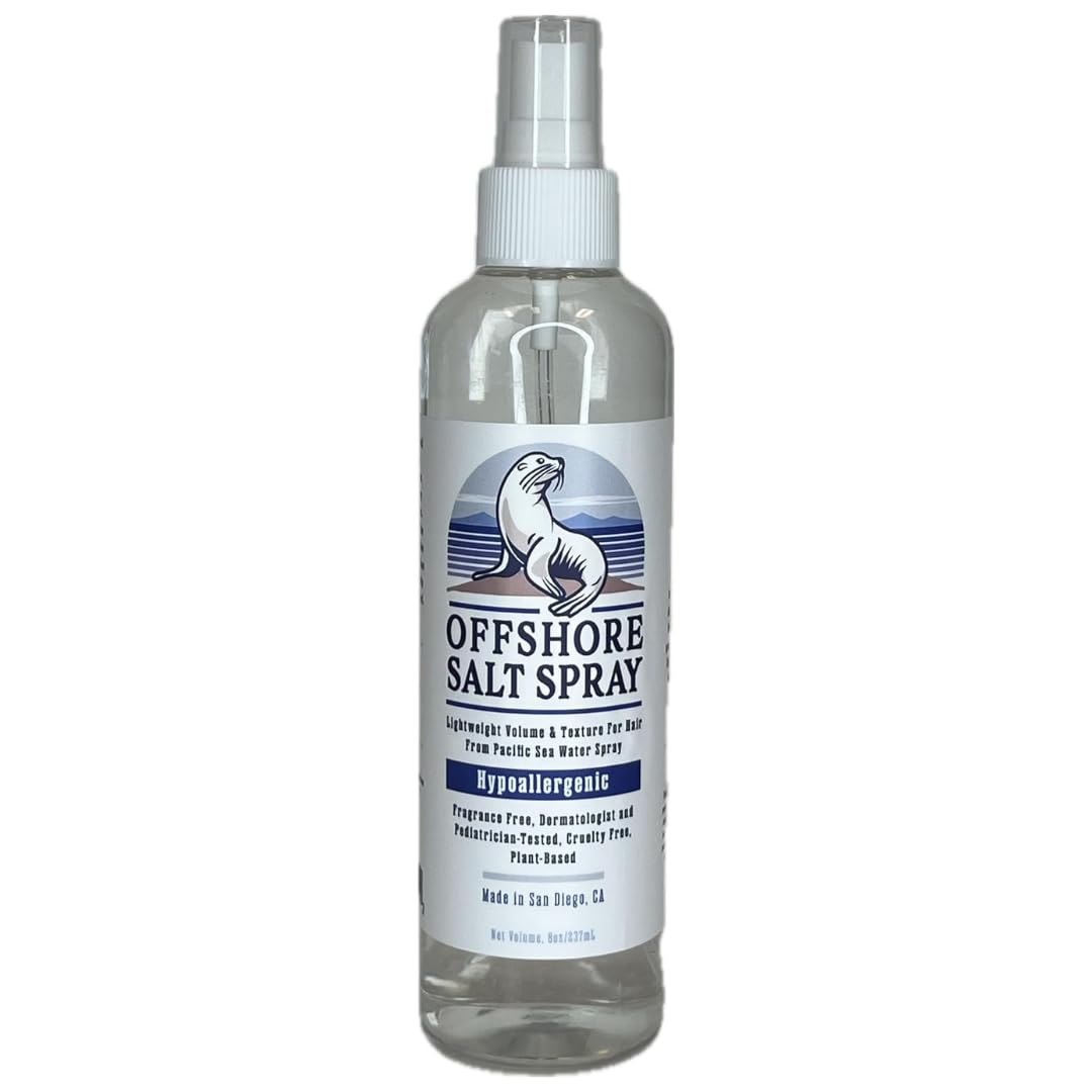 Offshore Salt Spray: Sea Salt Hair Mist for Sensitive Scalp, Lightweight Algae-Based Styling Spray, Hypoallergenic and Dermatologist-Tested, 8oz NATIONAL ECZEMA ASSOCIATION SEAL OF ACCEPTANCE