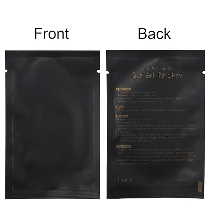 myaokue-up 100 Pairs Eye Gel Pads, Lint Free Under Eye Patches for Eyelash Extensions, Premium Eye Mask Beauty Tool Kit