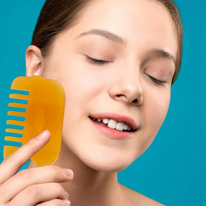 Healifty Multitools 2pcs Comb Multipurpose Tool Scalp Massagers Facial Muscle Scraping Tools Wide Tooth Hair Scraping Board Hair Massager Massage Tools Jade Massage Board Beeswax