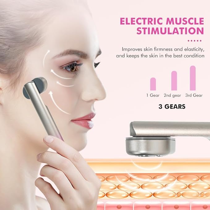 Radiant Renewal Skincare Wand, HD-15 Red-Light-Therapy- Face Wand for Face Eye Skincare Equipment with 7 Color, Facial Massager