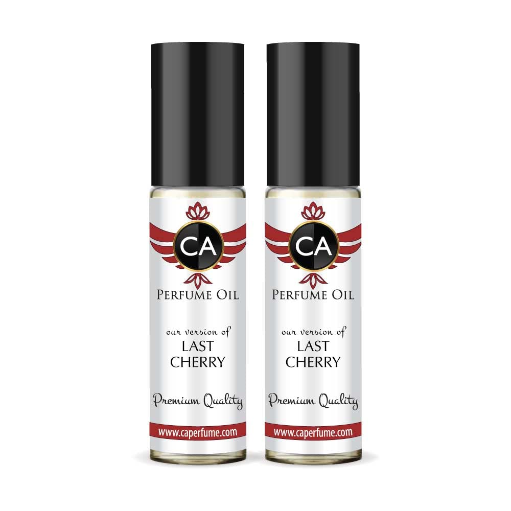 CA Perfume Impression of Last Cherry Unisex Eau De Parfum Amber Floral Scent Long Lasting Unisex Fragrance Travel Size TSA Ready for Day and Night Wear 0.33 Fl Oz 10ml (Pack of 2)