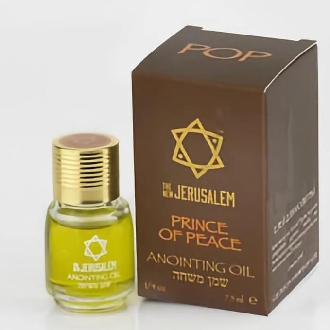 Prince of Peace Anointing Oil from Israel, Holy Spiritual Oils Bottles from Jerusalem Blessed, Handmade with Natural Ingredients and Blessed for Wedding Ceremony, Religious Use, 0.25 Fl Oz