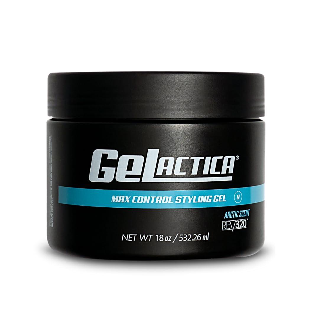 Max Control Hair Gel for Men, Alcohol-Free, Strong Hold Styling Gel, Natural Extracts for Long-Lasting Hold and Shine, Slick Back Hair Style 18 oz