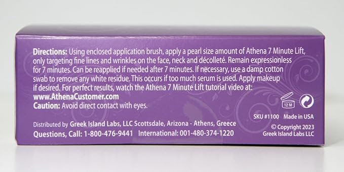 ATHENA 7 MINUTE LIFT - Results in 7 minutes - Eye, Neck, Face Tightening, Lifting & Firming Serum - Wrinkle Cream - ALL ORGANIC