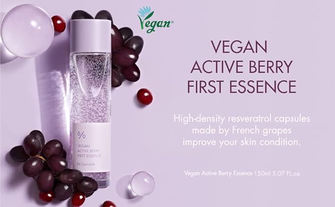 leegeehaam Dr.Ceuracle Vegan Active Berry First Essence (150ml / 5.07 fl. oz.) - Antioxidant Hydrating Serum with Resveratrol Capsules for Rejuvenation