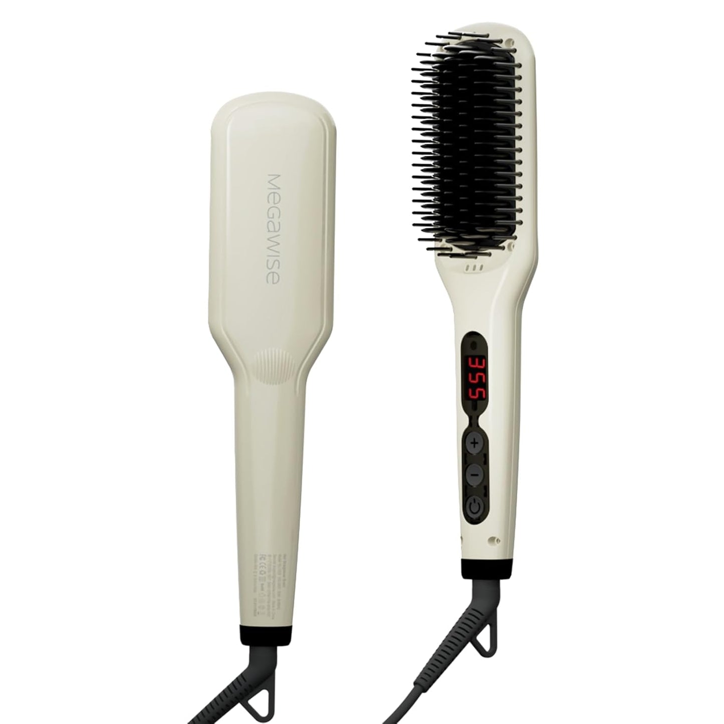 MEGAWISE Hair Straightener Brush Series (Pearl White)