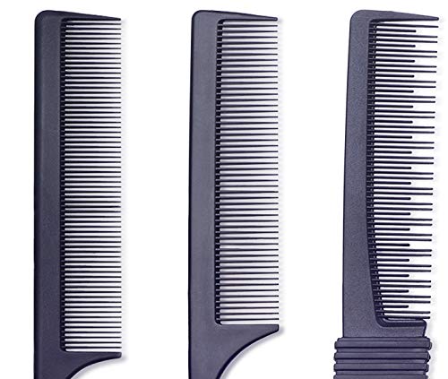 PERFEHAIR Teasing Comb for Fine Hair, (3-pack) Rat Tail Backcombing Volumizing Parting Wave Combs Tools for Women with Metal Pick