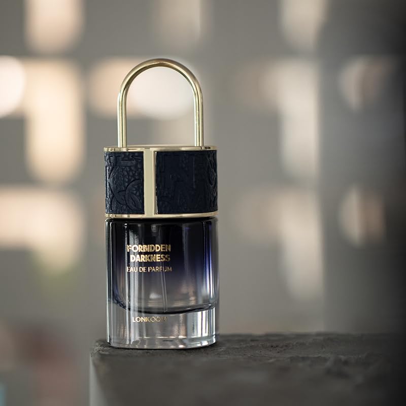 Lonkoom LOCK Forbidden Darkness Perfume for Women Men, 1.7 Fl Oz/50ml Unisex Eau De Parfum Spray Long-Lasting Fragrance, Floral Notes of Almond, Coffee, Lemon, Tuberose, Vanilla, Praline, Musk, Amber