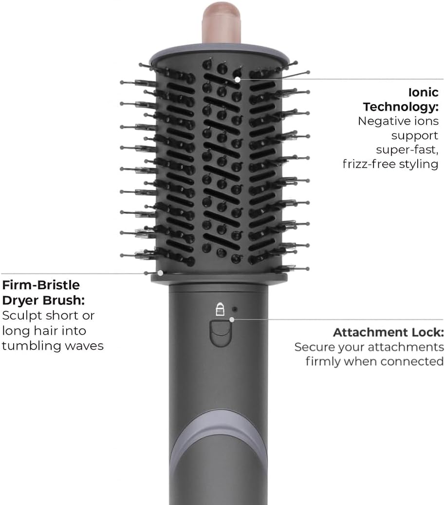 SRILabs StyleWrap Pro 7-in-1 Coanda Air Hair Multi Styler Dryer Brush in Gray with Negative Ions, Light Foldable Design, Quiet Brushless Motor, Aviation-Grade Aluminum, Memory Function