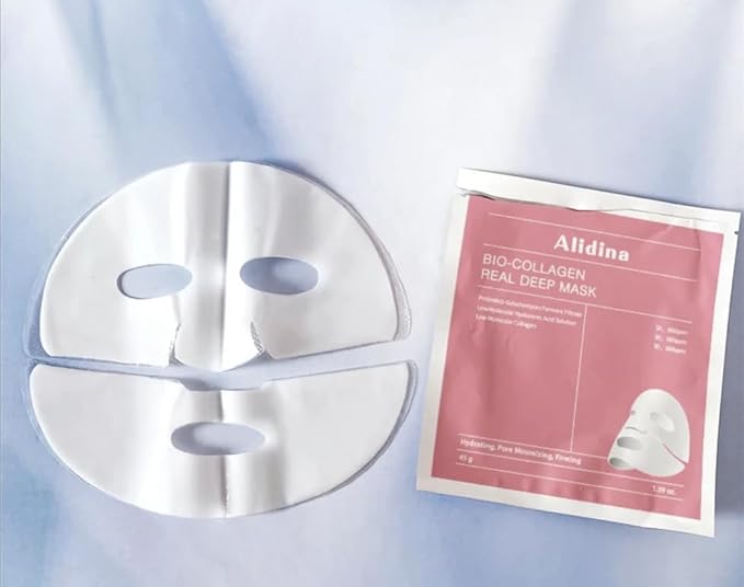 Hydrating Deep Collagen Mask, 45g x4, Hyaluronic Acid, Tightens Pores, Reduces Lines, Overnight