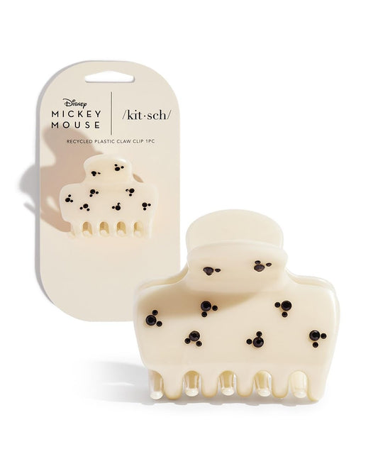 Kitsch & Mickey/Minnie Hair Claw with Rhinestones, Cute and Elegant Claw Clips for Girls, Great for All Hair Types, Recycled Plastic | Ideal Gifts for Women - 1pc (Cream)