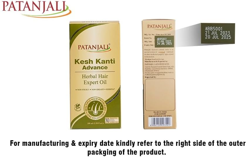 Patanjali kesh Kanti herbal Hair Expert Oil - 100ml / 3.38 fl oz