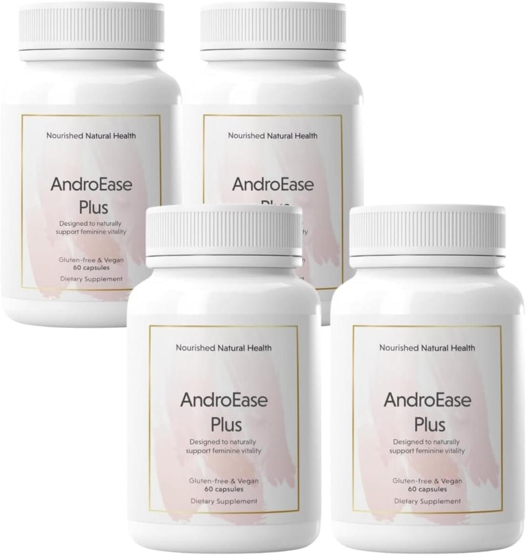 Nourished AndroEase Plus - Natural Balance Supplement for Women - Vegan Formula with Zinc & Saw Palmetto - 240 Capsules for Daily Wellness & Vitality - Made in USA