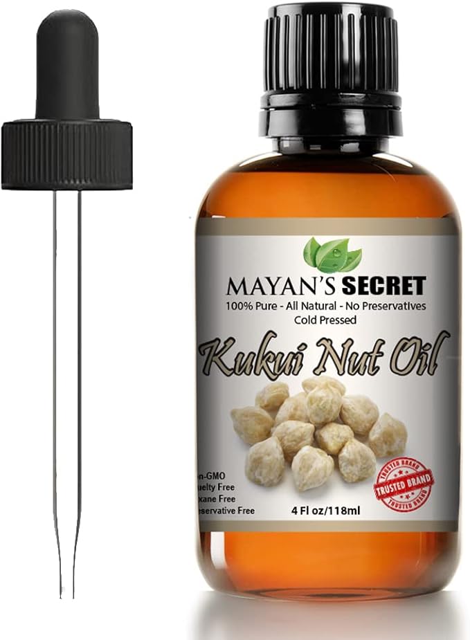 Mayan's Secret Pure Carrier and Essential oils for Skin Care, Hair, Body Moisturizer for Face-Anti Aging Skin Care (Kukui Nut oil, 4oz)