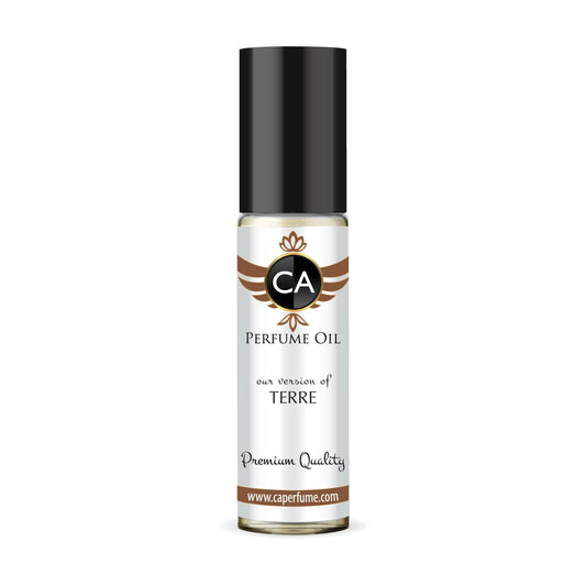 CA Perfume Impression of Terre for Men Fragrance Oil Woody Spicy Scent Long Lasting Cologne for Men Travel Size TSA Ready Mini Parfum Body Oil Roll-on 0.33 Fl Oz 10ml