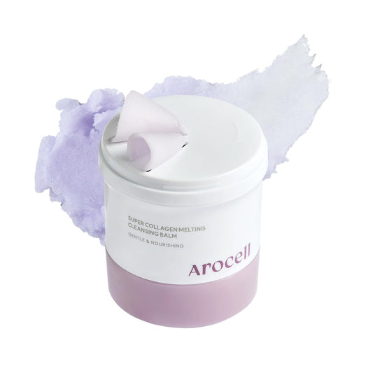AROCELL Super Collagen Melting Balm 3.53oz – Korean Makeup Remover Balm for Blackhead Care, Deep Pore Care with Peptides & Collagen Hydration, Nourishing Daily Face Wash Skincare