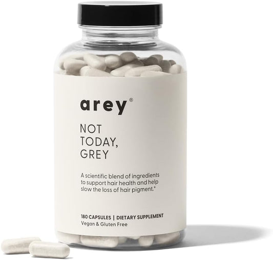 Arey Not Today, Grey Daily Hair Supplement for Women & Men | Slows Grey Hair Growth & Repigment in 3-6 Months | Promotes Healthier, Thicker Hair | Biotin, B +D Vitamins | Vegan & Gluten Free (3 Month)