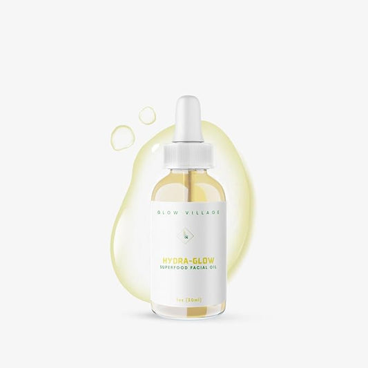 Hydra-Glow Superfood Facial Oil | Skin-Smoothening, Nutrient- Rich, Fragrance-free, Lightweight | Vitamin E, Baobab, Avocado and Jojoba Oils | Day and Night oil | 1 oz