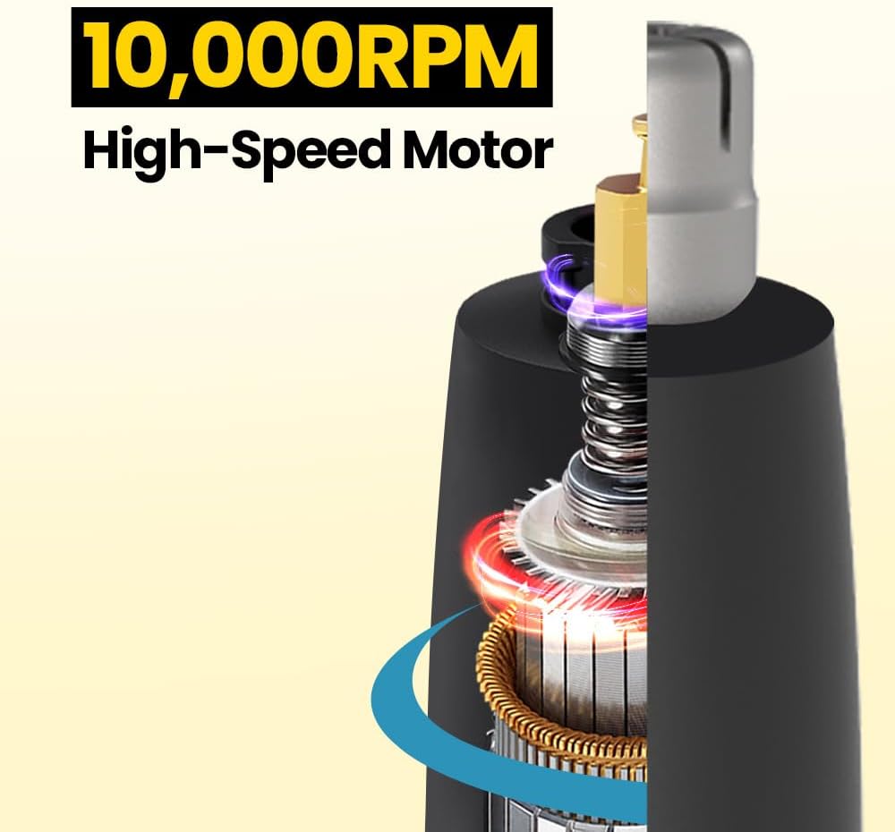 Gorilla Technique Nose Ear Hair Trimmer for Men, Rechargeable 2-in-1 Trimmer for Nose Ear Eyebrow Hair Removal, No Pull No Snag Grooming with High-Speed 10,000rpm Motor, 2 Heads