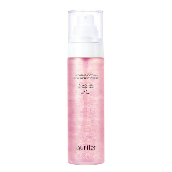 Intensive Hydrating Jelly Mist, Infused with 82.2% Collagen Water, hyaluronic acid, Vegan, Deep Moisturizing, Soothing, Firmness, Glow for All Skin Types (100ml / 3.30 fl oz.)